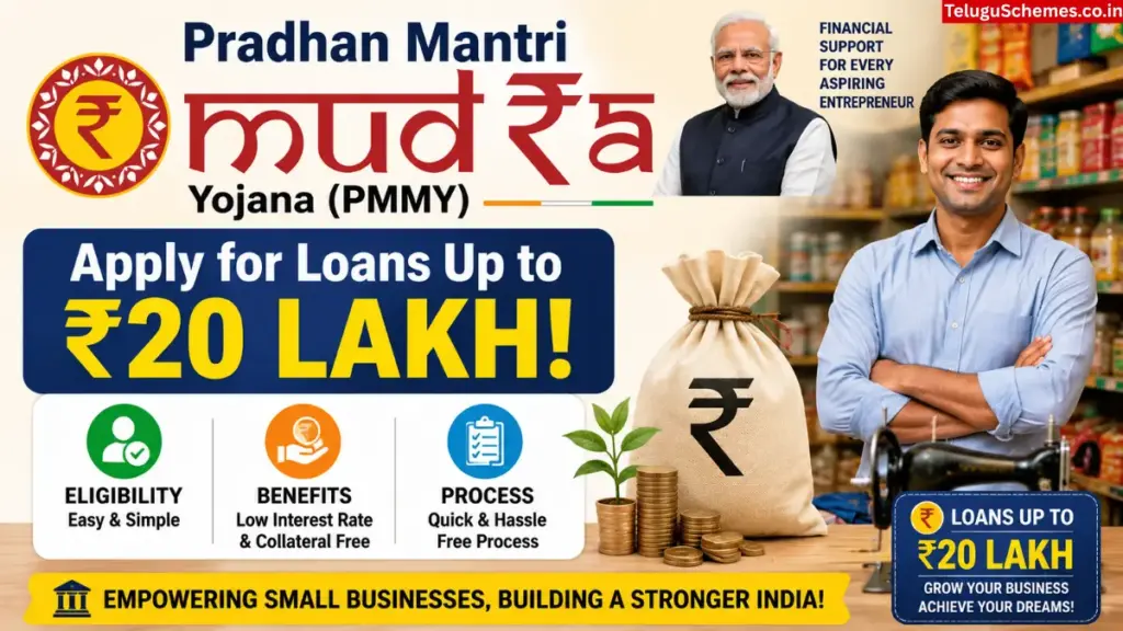 Pradhan Mantri Mudra Yojana (PMMY): Apply for Loans Up to ₹20 Lakh – Eligibility, Benefits & Process