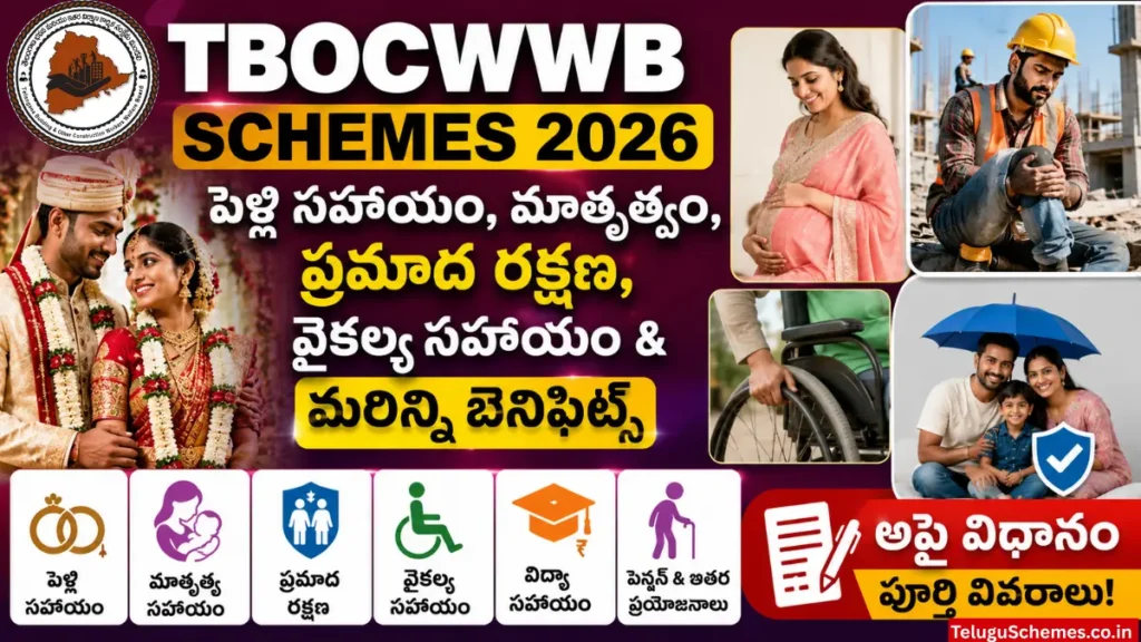 Telangana Building and Other Construction Workers Welfare Board Schemes (TBOCWWB)